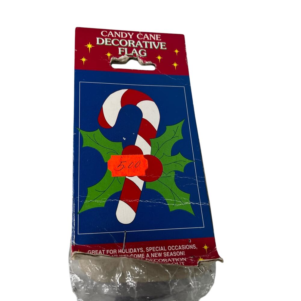 Vintage 1994 Candy Cane Decorative Flag 28" x 44" New